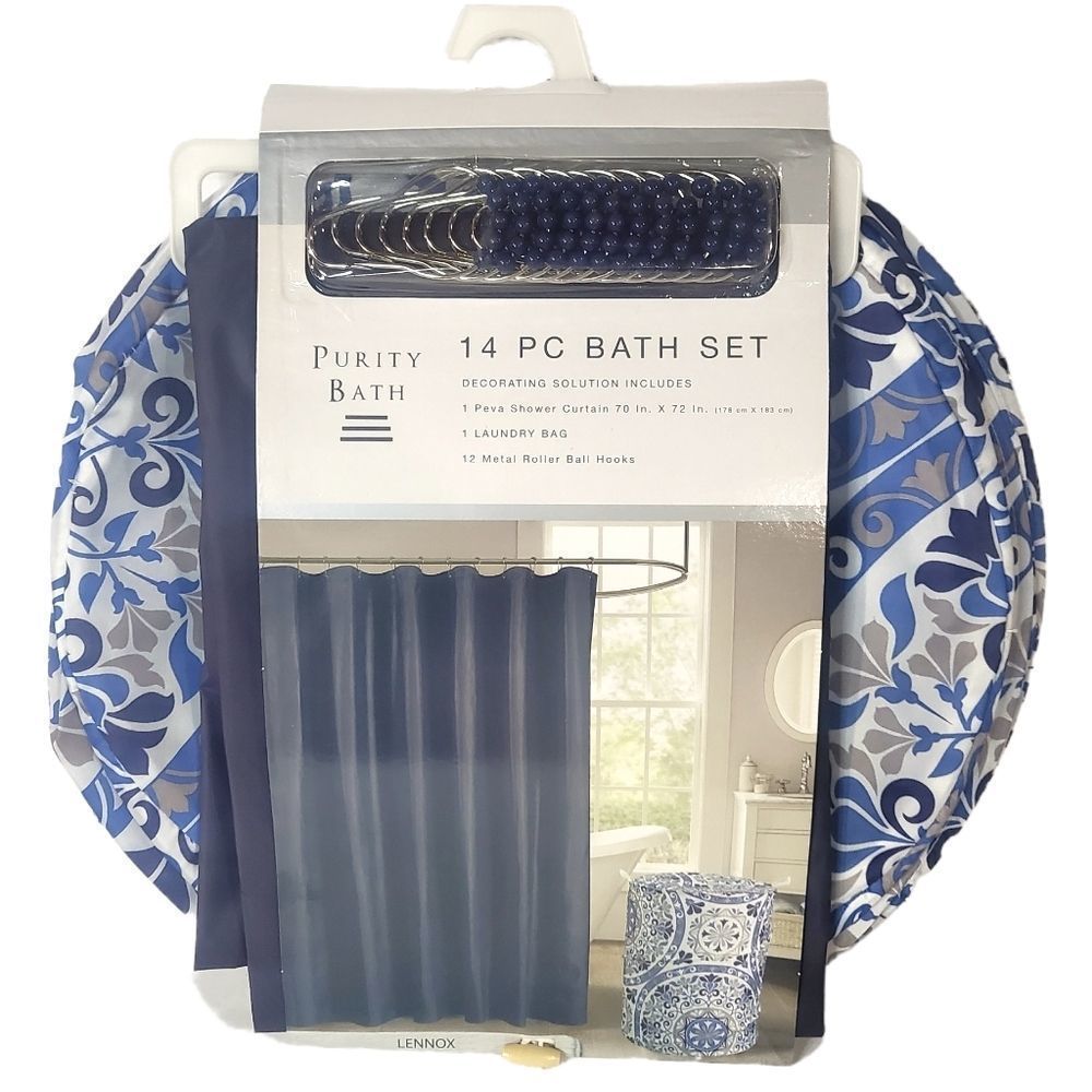 Purity Bath Lennox 14 Piece Blue Bath Set